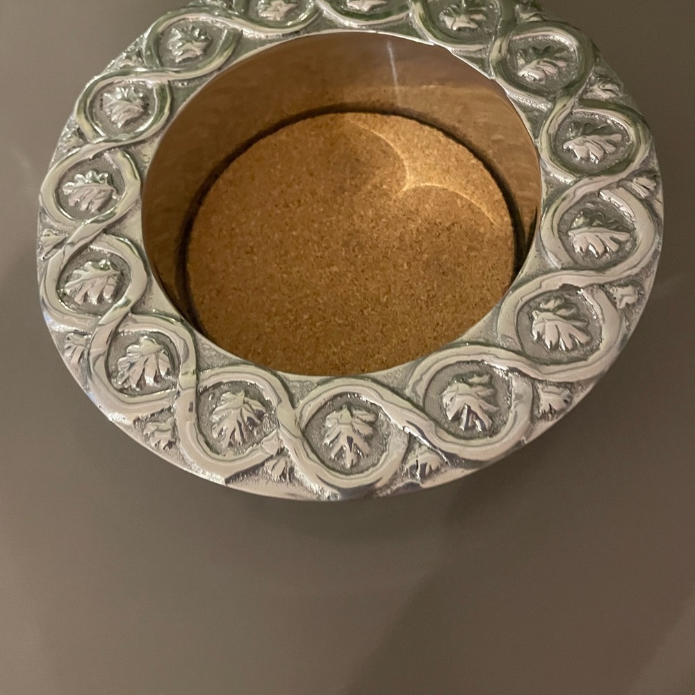 Mariposa Silver and Tan Coaster